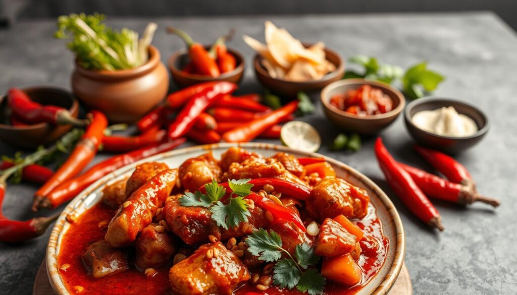 penyajian masakan pedas