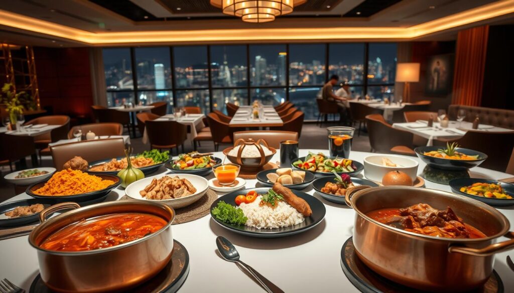 hidangan lezat di restoran